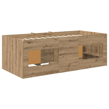 Struttura Letto Loft con Mobile 3 pz Rovere Artigianale | homemem39