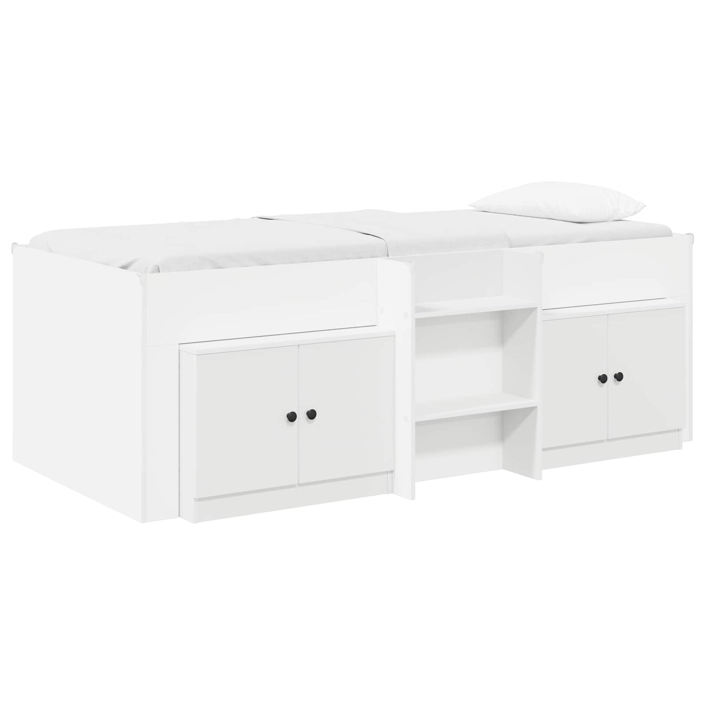 Struttura Letto Loft con Armadietto con porta 3 pz Bianco