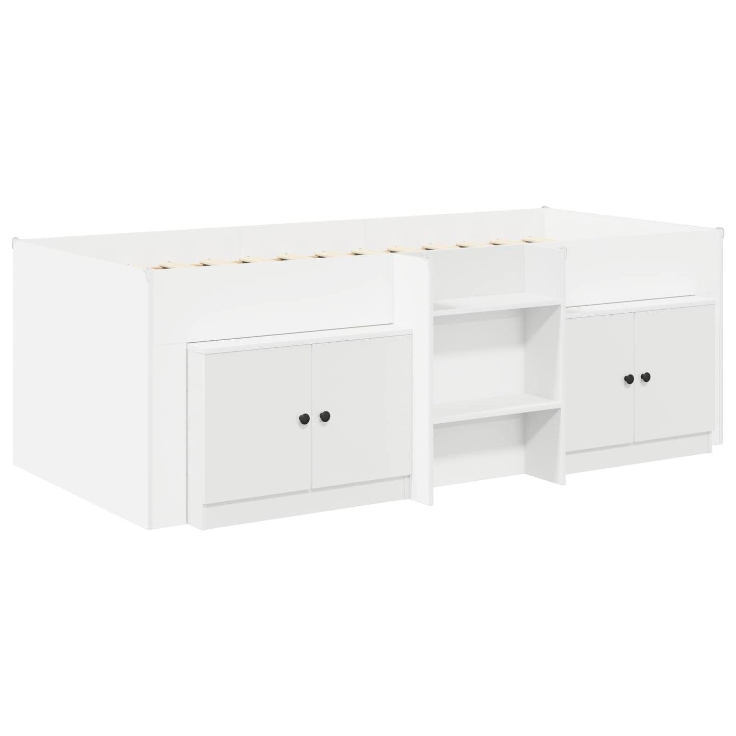 Struttura Letto Loft con Armadietto con porta 3 pz Bianco
