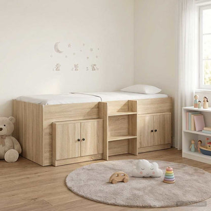 Struttura Letto Loft con Armadietto 3 pz Rovere Sonoma | homemem39