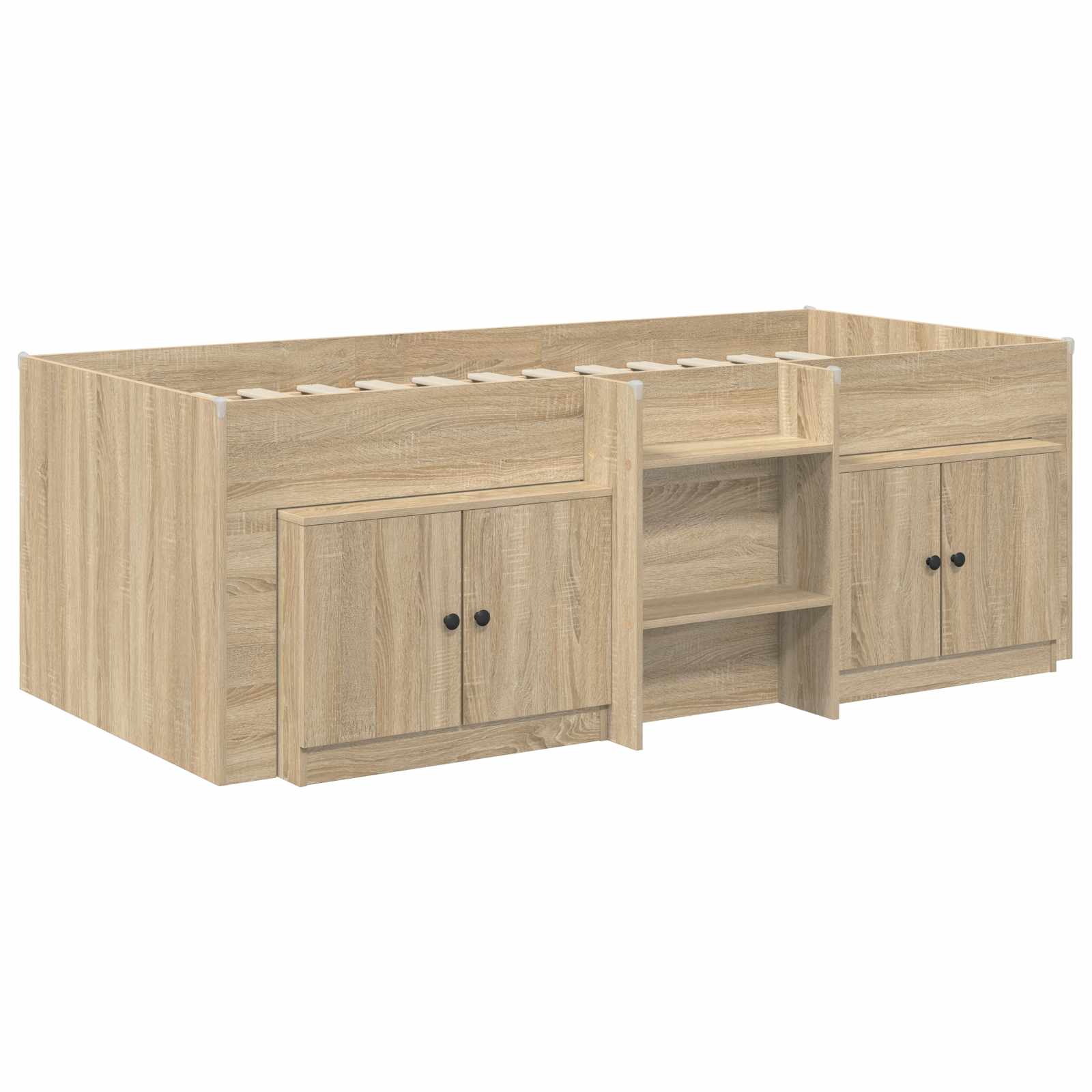 Struttura Letto Loft con Armadietto 3 pz Rovere Sonoma | homemem39