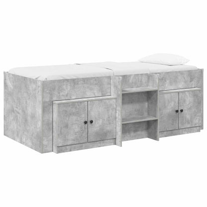 Struttura Letto Loft con Armadietto 3 pz Grigio Cemento | homemem39