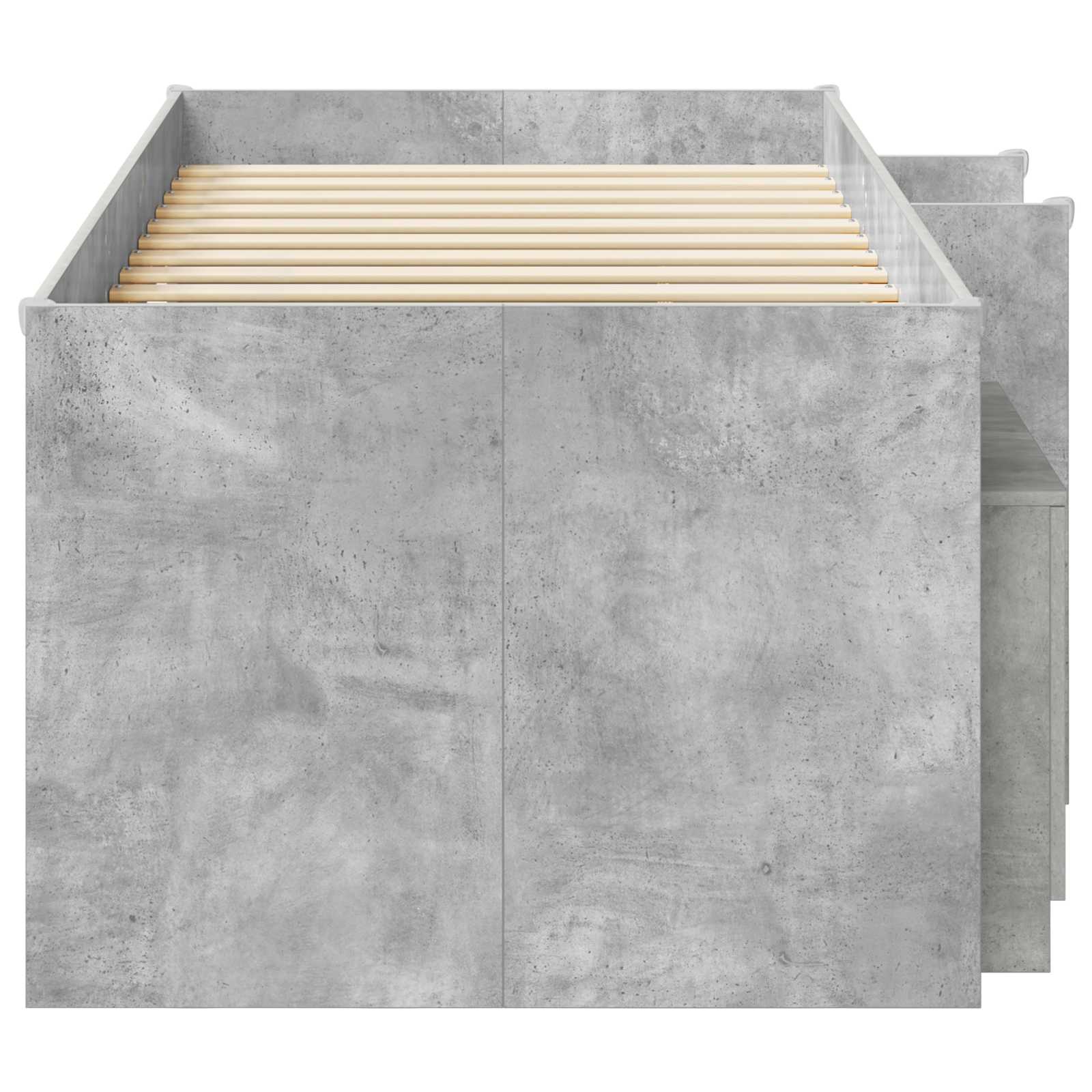 Struttura Letto Loft con Armadietto 3 pz Grigio Cemento | homemem39