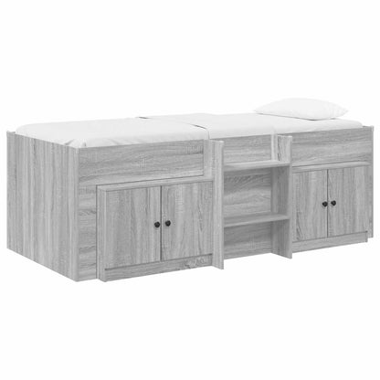 Struttura Letto Loft con Armadietto 3 pz Sonoma grigio | homemem39