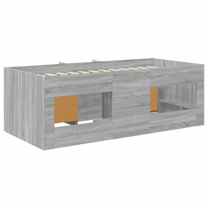 Struttura Letto Loft con Armadietto 3 pz Sonoma grigio | homemem39