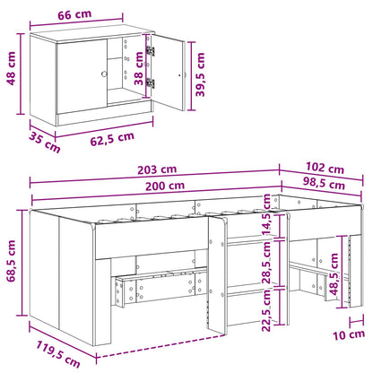 Struttura Letto Loft con Armadietto 3 pz Sonoma grigio | homemem39