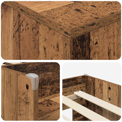 Struttura Letto Loft con Armadietto con porta 3 pz Legno antico | homemem39