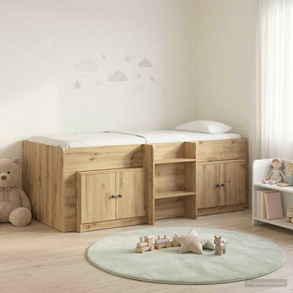 Struttura Letto Loft con Armadietto 3 pz Rovere Artigianale | homemem39