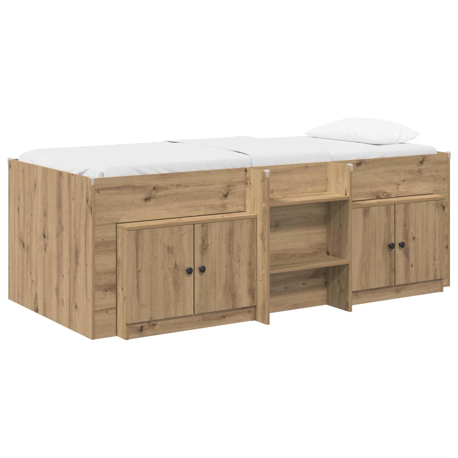 Struttura Letto Loft con Armadietto 3 pz Rovere Artigianale | homemem39
