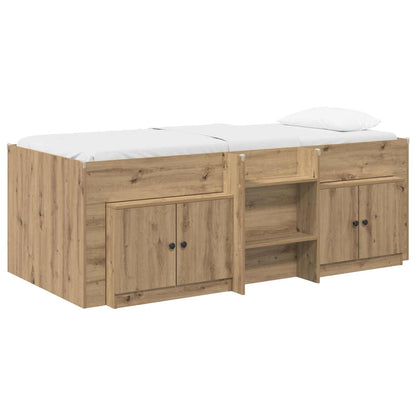 Struttura Letto Loft con Armadietto 3 pz Rovere Artigianale | homemem39