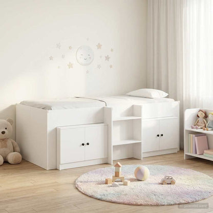 Struttura Letto Loft con Mobile 3 pz Bianco Legno multistrato | homemem39