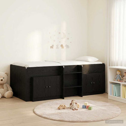 Struttura Letto Loft con Mobile 3 pcs Nero Legno multistrato | homemem39