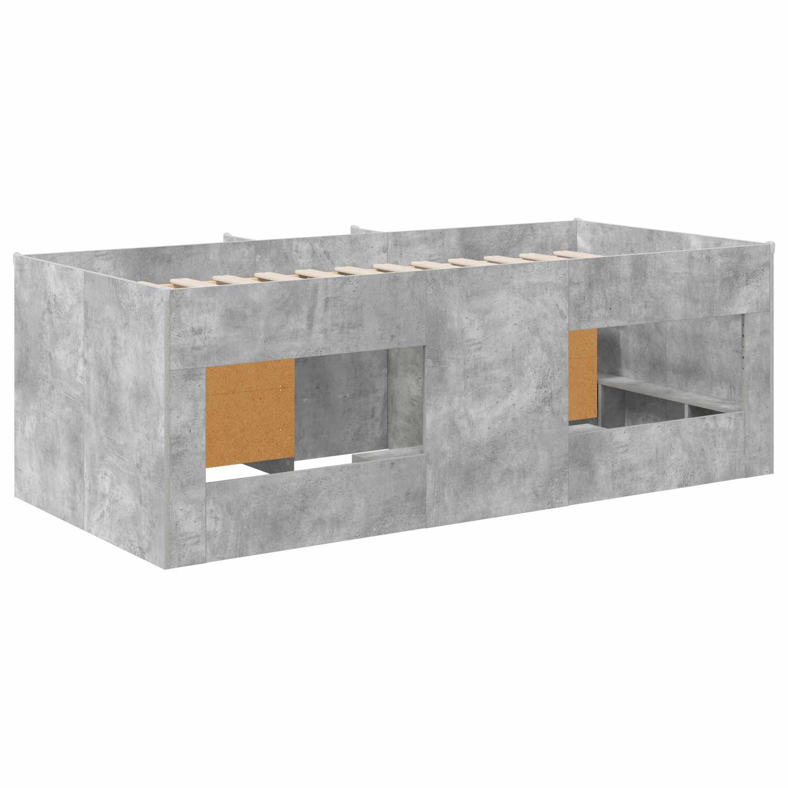 Struttura Letto Loft con Mobile con porta 3 pz Grigio Cemento | homemem39