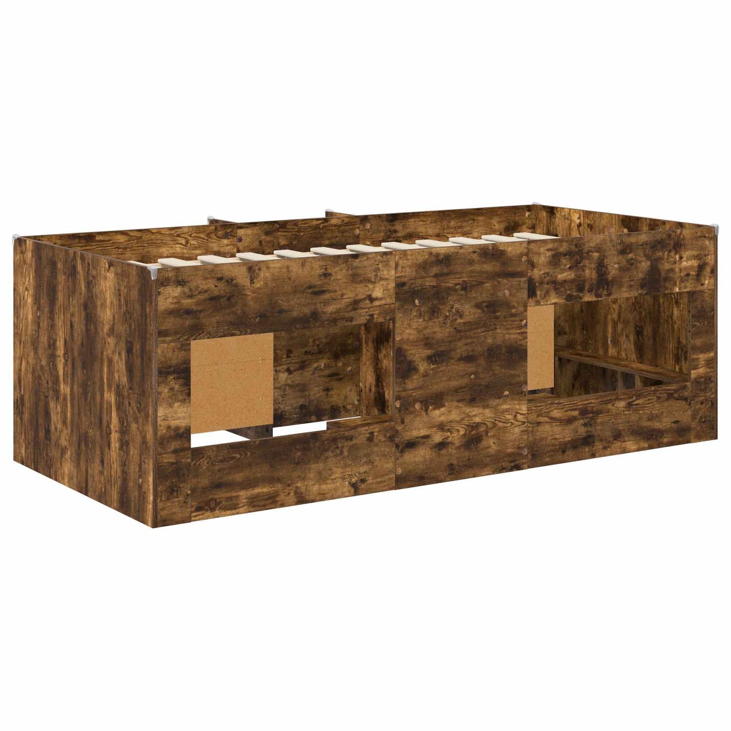 Struttura Letto Loft con Mobile con porta 3 pcs Rovere Fumo | homemem39