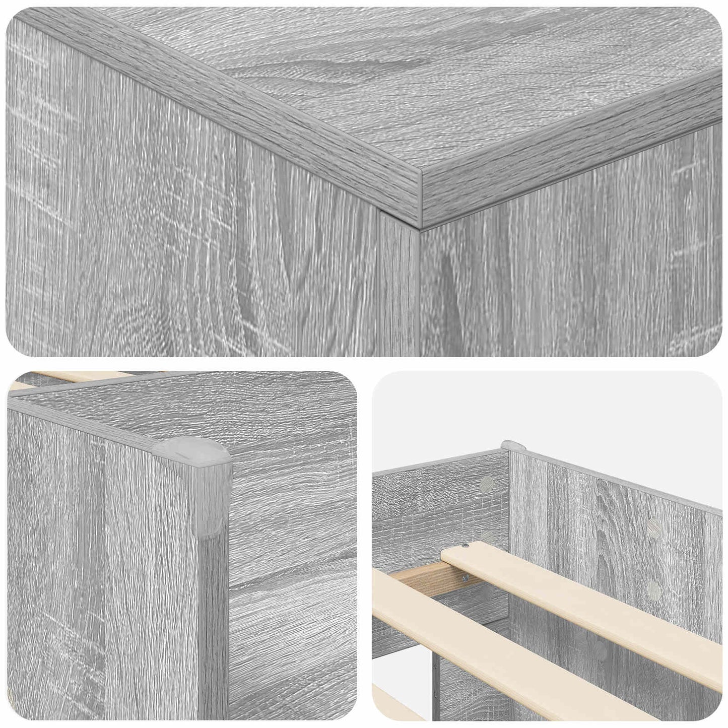 Struttura Letto Loft con Mobile con porta 3 pz Sonoma grigio | homemem39