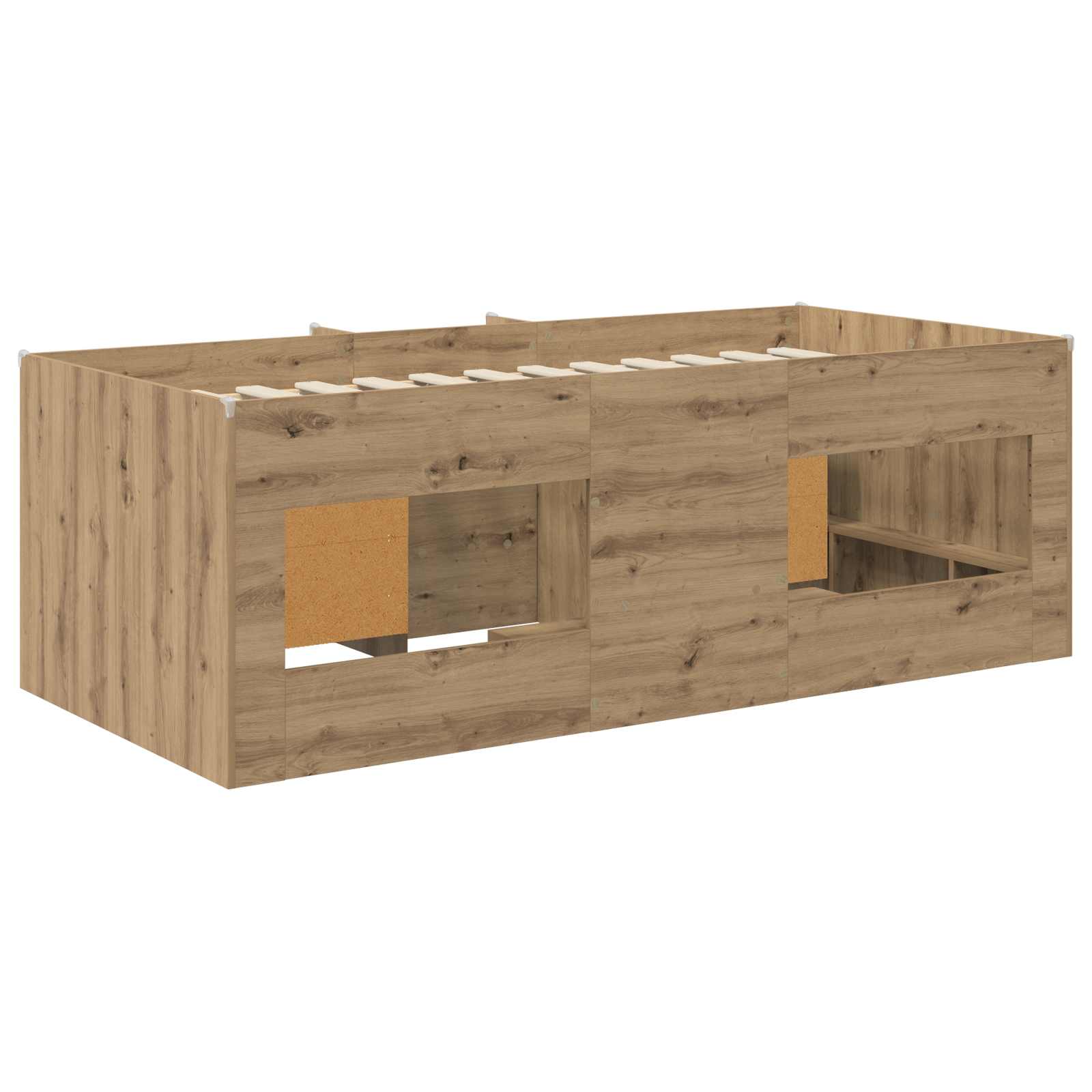 Struttura Letto Loft con Mobile 3 pz Rovere Artigianale | homemem39