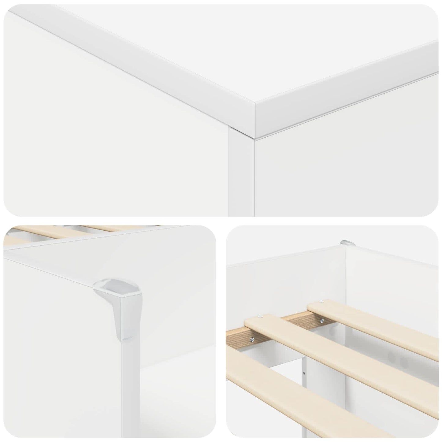 Struttura Letto Loft con Mobile 3 pz Bianco Legno multistrato | homemem39