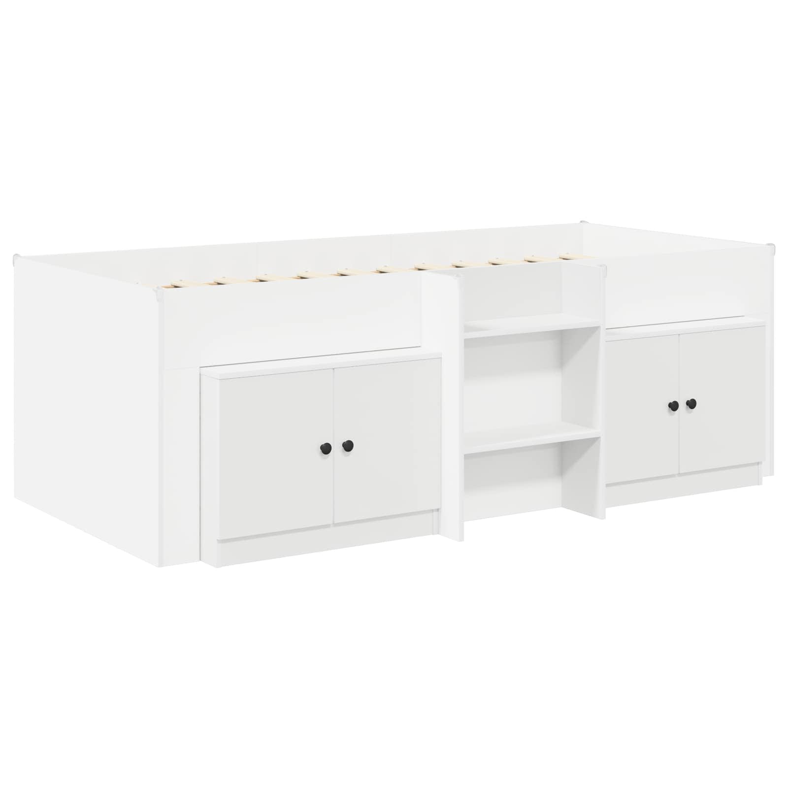 Struttura Letto Loft con Mobile 3 pz Bianco Legno multistrato | homemem39