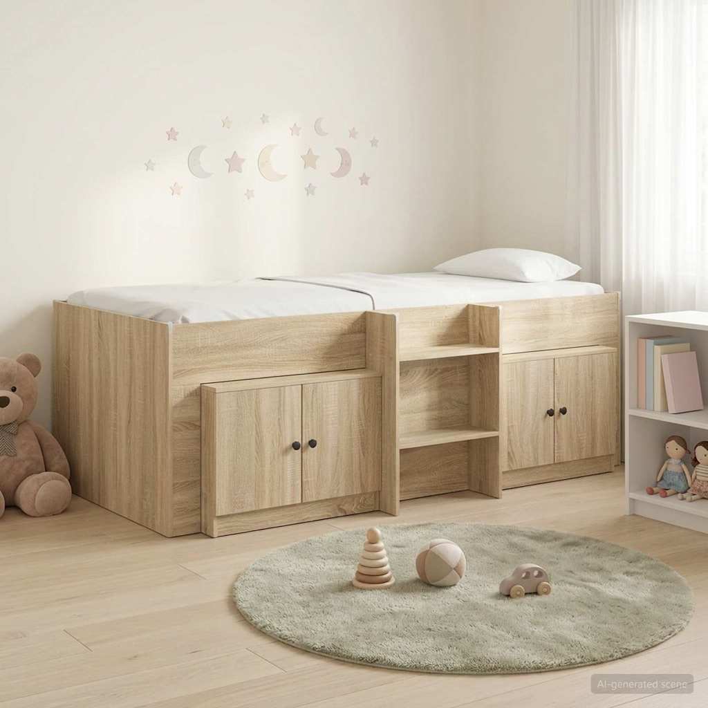 Struttura Letto Loft con Mobile con porta 3 pz Rovere Sonoma | homemem39