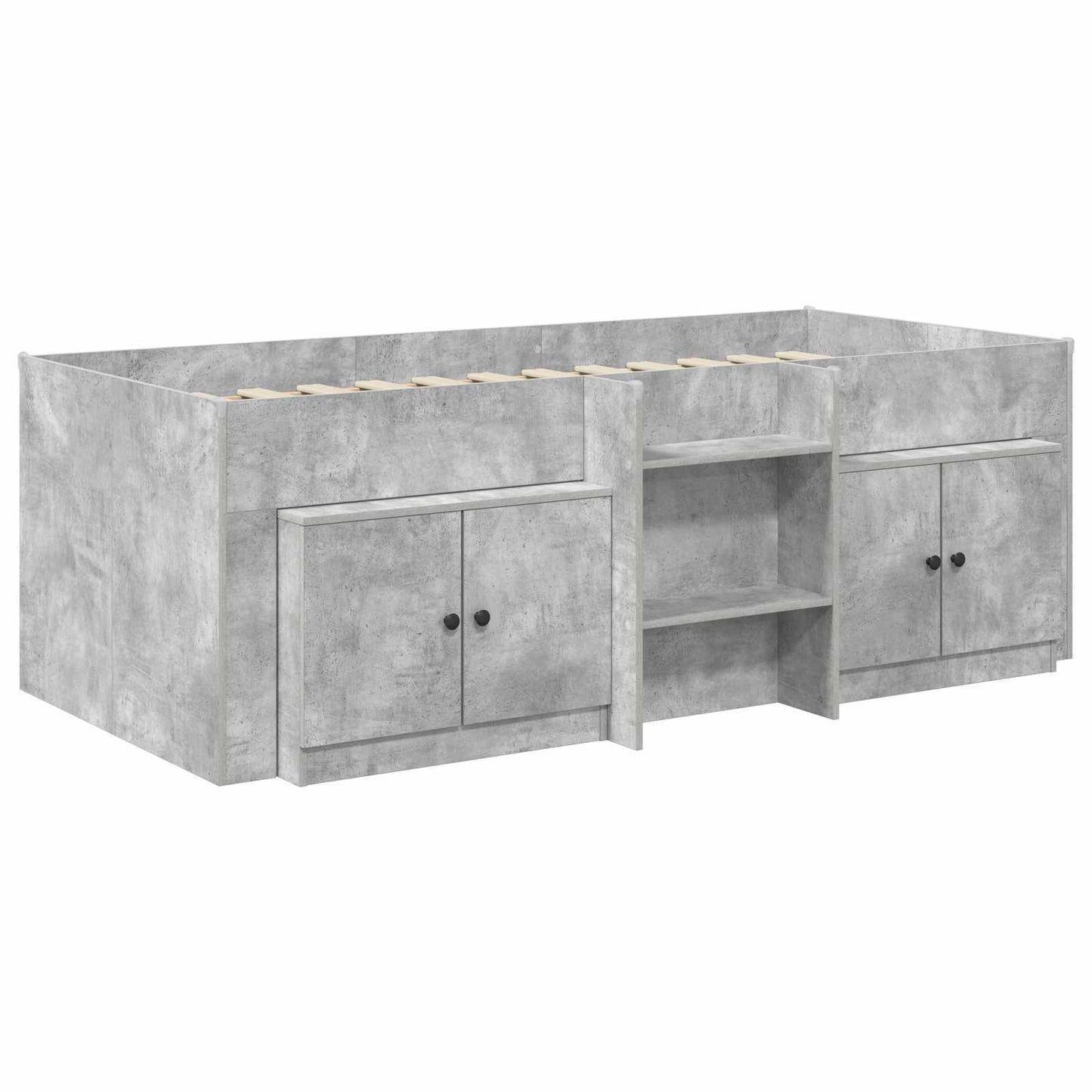 Struttura Letto Loft con Mobile con porta 3 pz Grigio Cemento | homemem39