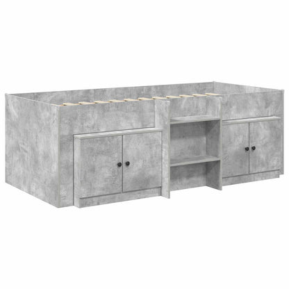 Struttura Letto Loft con Mobile con porta 3 pz Grigio Cemento | homemem39