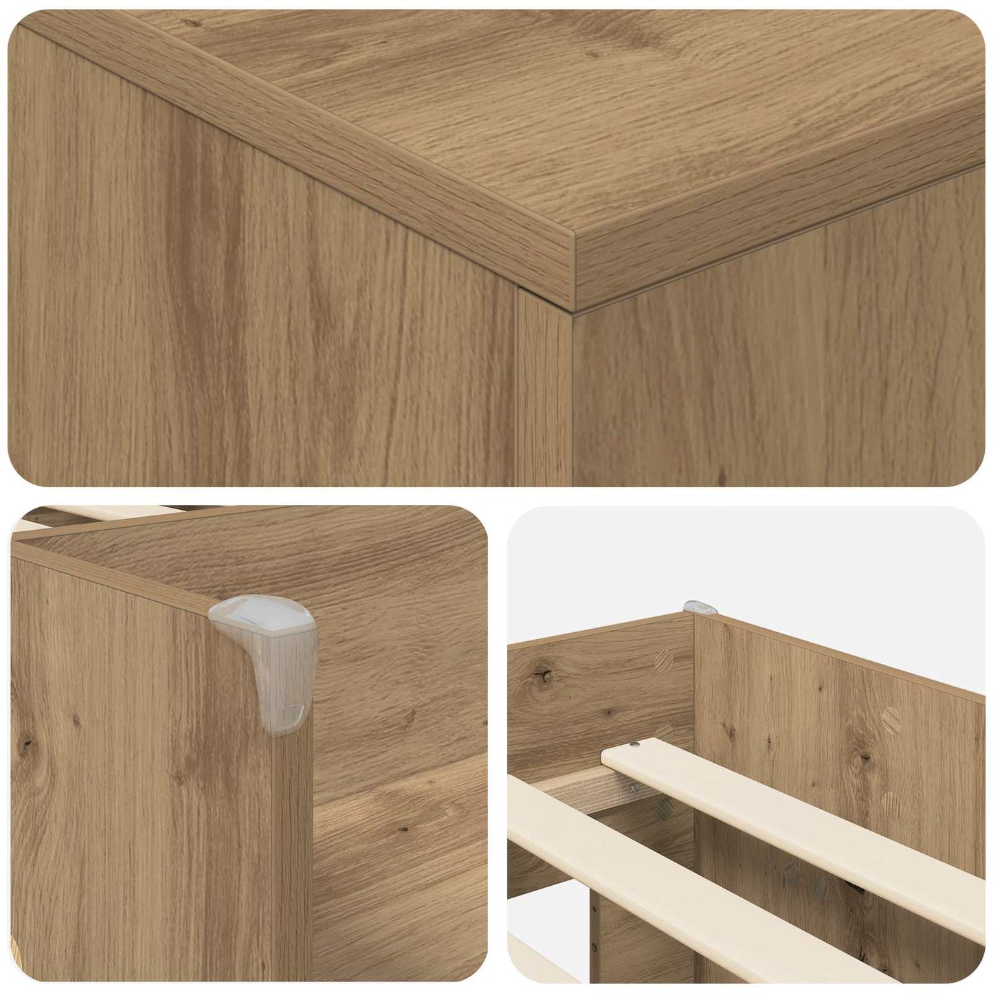 Struttura Letto Loft con Mobile 3 pz Rovere Artigianale | homemem39