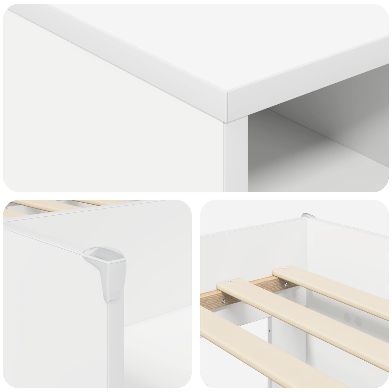 Struttura Letto Loft con Mobile 3 pz Bianco Legno multistrato | homemem39