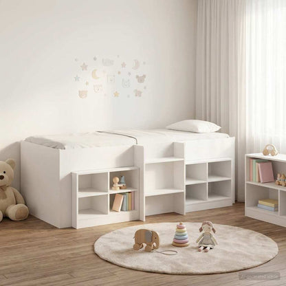 Struttura Letto Loft con Mobile 3 pz Bianco Legno multistrato | homemem39