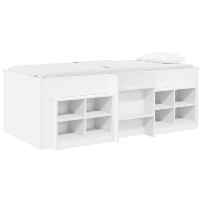 Struttura Letto Loft con Mobile 3 pz Bianco Legno multistrato | homemem39