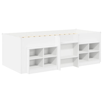 Struttura Letto Loft con Mobile 3 pz Bianco Legno multistrato | homemem39