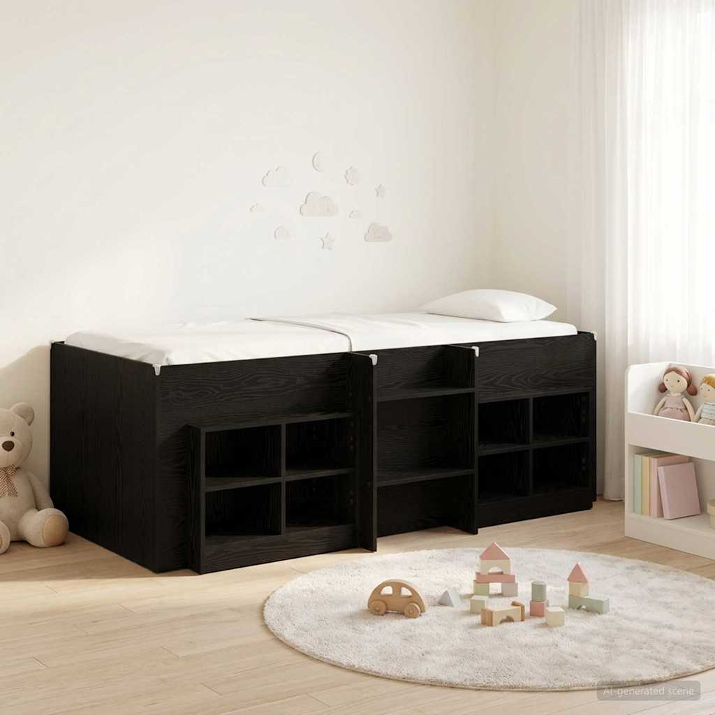 Struttura Letto Loft con Mobile 3 pz Nero Legno multistrato | homemem39