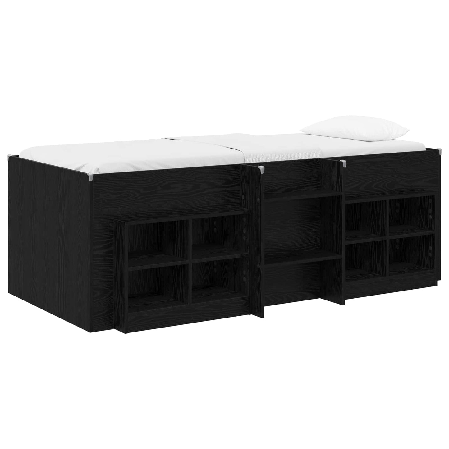 Struttura Letto Loft con Mobile 3 pz Nero Legno multistrato | homemem39
