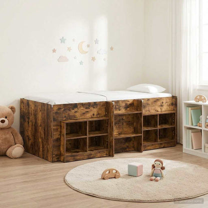 Struttura Letto Loft con Mobile 3 pz Rovere Fumo | homemem39
