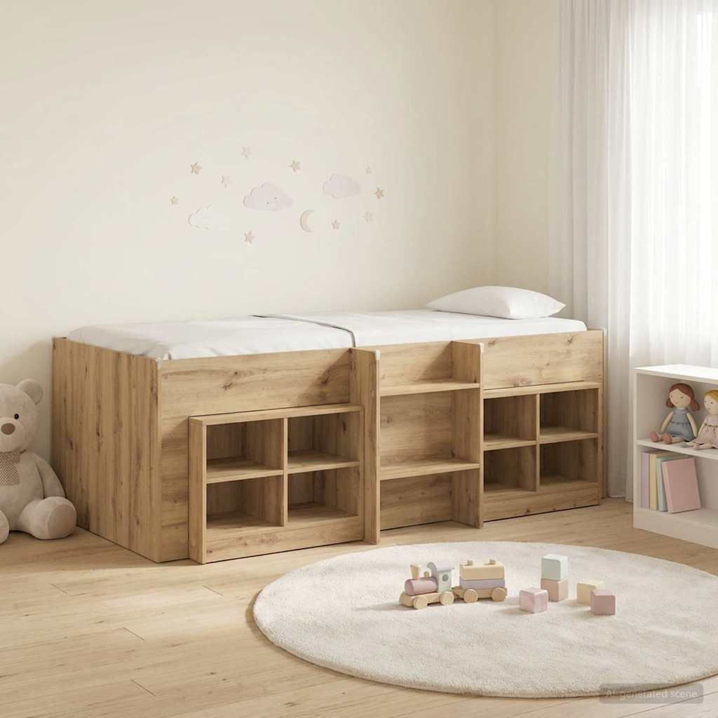 Struttura Letto Loft con Mobile 3 pz Rovere Artigianale | homemem39