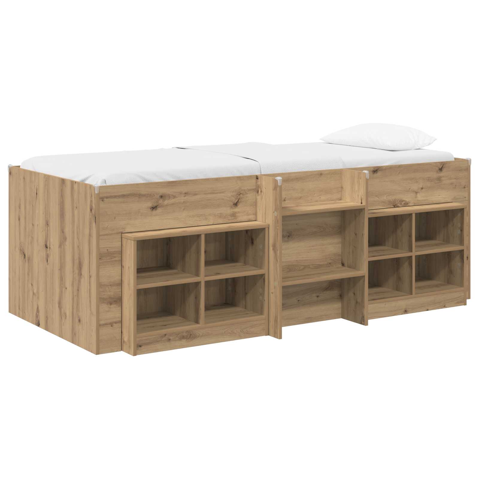 Struttura Letto Loft con Mobile 3 pz Rovere Artigianale | homemem39