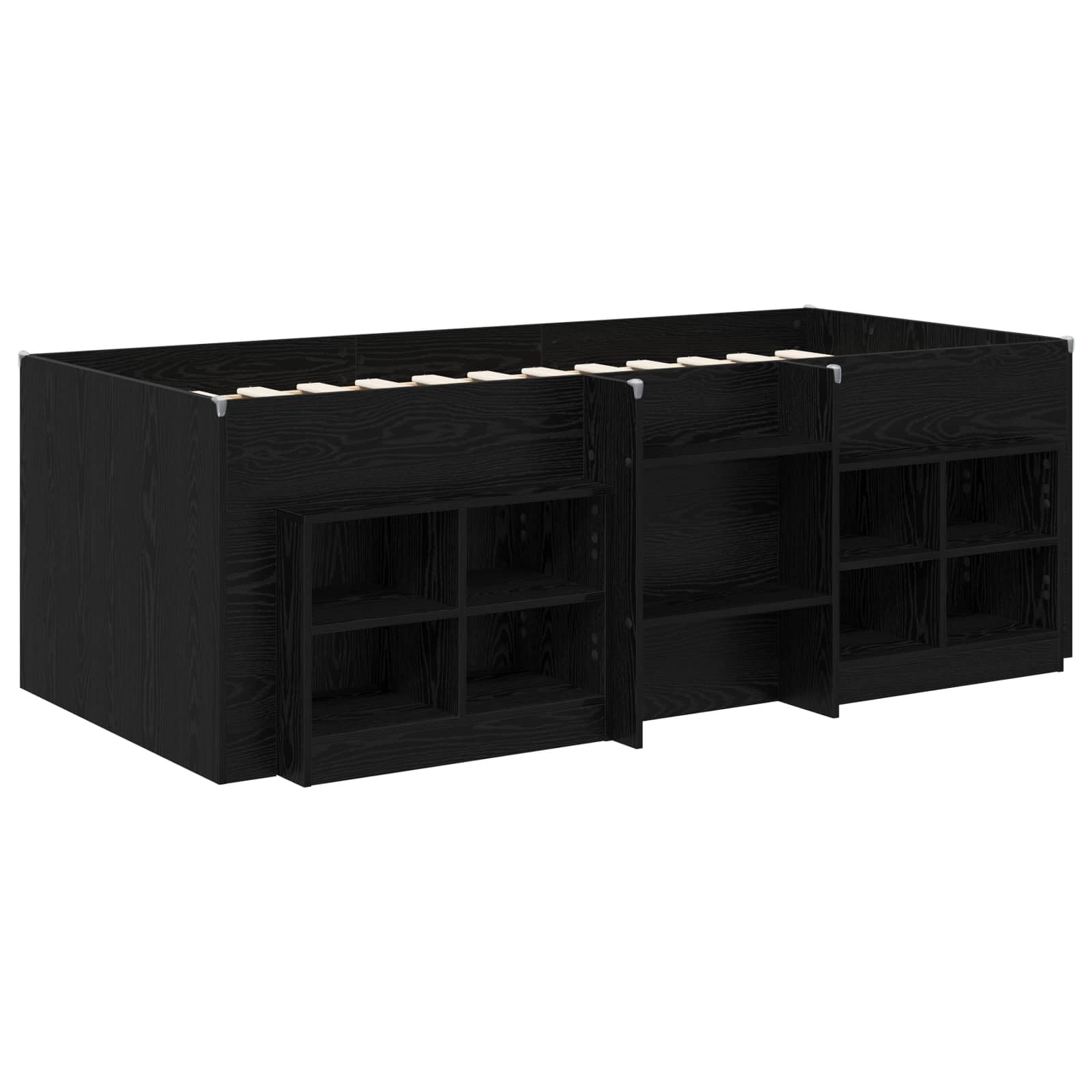 Struttura Letto Loft con Mobile 3 pz Nero Legno multistrato | homemem39