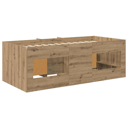 Struttura Letto Loft con Mobile 3 pz Rovere Artigianale | homemem39