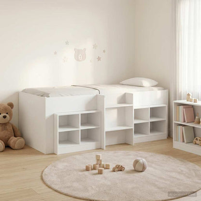 Struttura Letto Loft con Mobile 3 pz Bianco Legno multistrato | homemem39