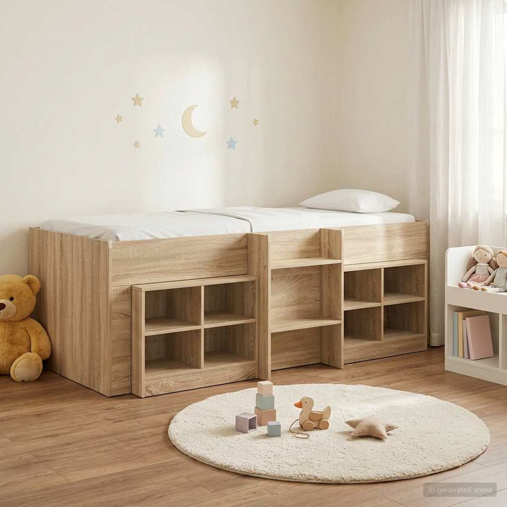 Struttura Letto Loft con Mobile 3 pz Rovere Sonoma | homemem39