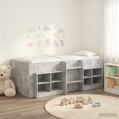 Struttura Letto Loft con Mobile 3 pz Grigio Cemento | homemem39