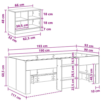 Struttura Letto Loft con Mobile 3 pz Sonoma grigio | homemem39