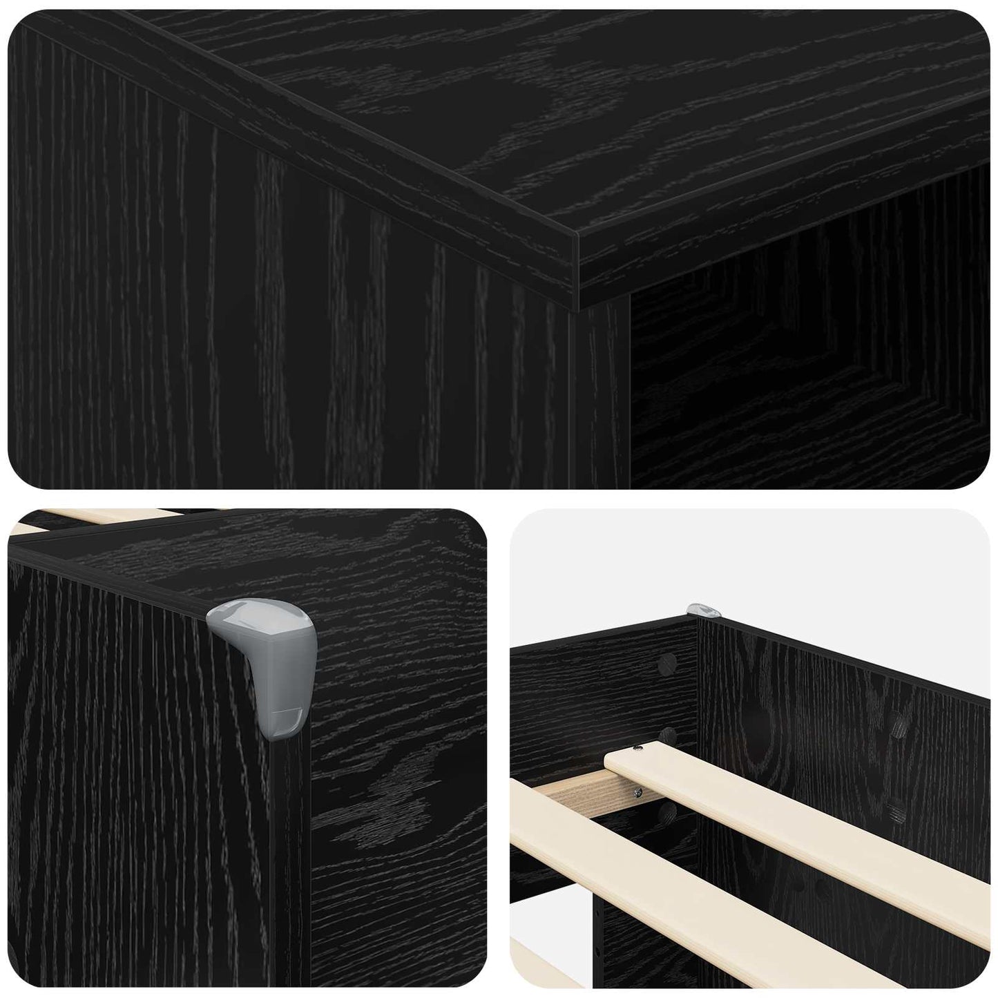 Struttura Letto Loft con Mobile 3 pz Rovere Nero | homemem39