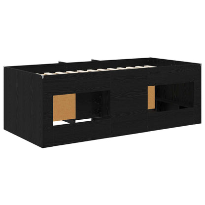 Struttura Letto Loft con Mobile 3 pz Rovere Nero | homemem39