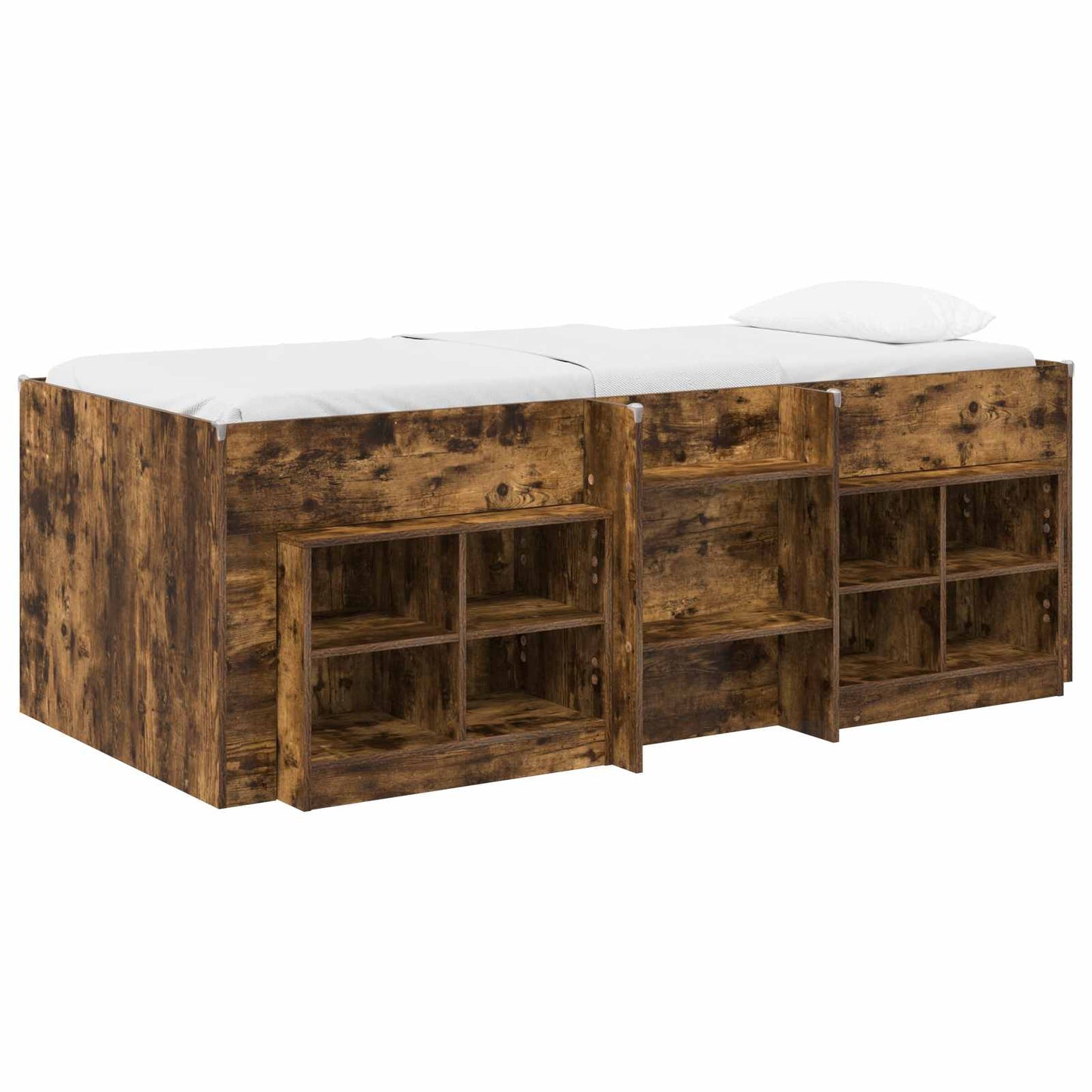 Struttura Letto Loft con Mobile 3 pz Rovere Fumo | homemem39