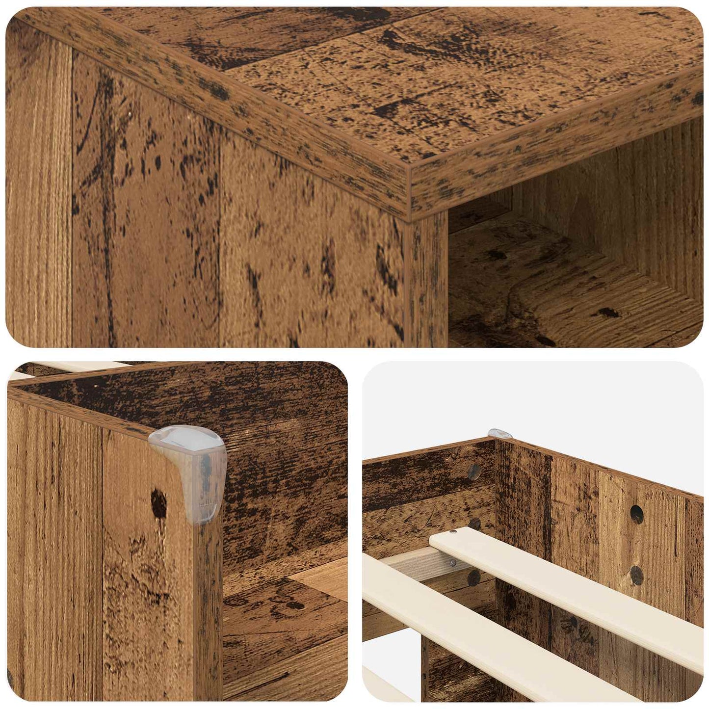 Struttura Letto Loft con Mobile 3 pz Legno antico | homemem39