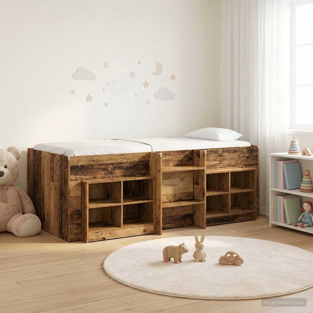 Struttura Letto Loft con Mobile 3 pz Legno antico | homemem39