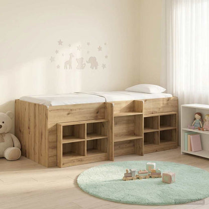 Struttura Letto Loft con Mobile 3 pz Rovere Artigianale | homemem39