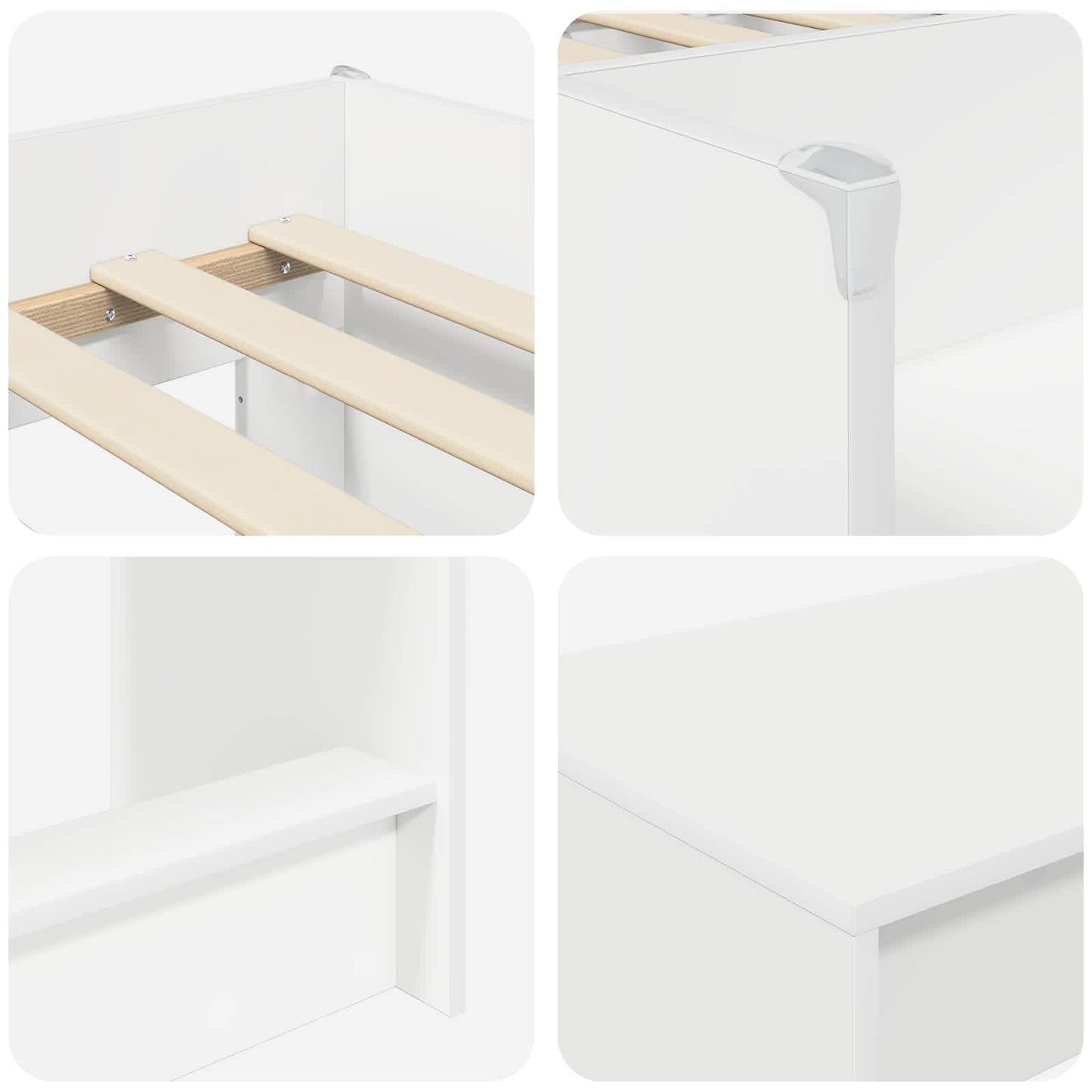 Letto alto per bambini con scrivania 2 pz Bianco | homemem39