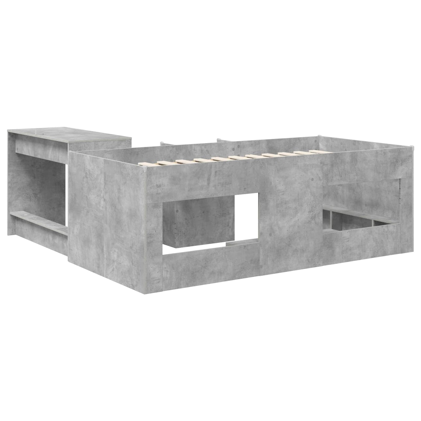 Letto alto per bambini con scrivania 2 pz Grigio Cemento | homemem39