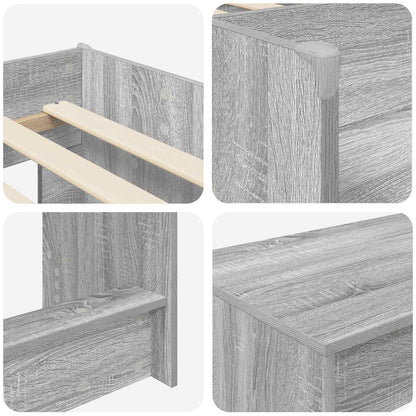 Letto alto per bambini con scrivania 2 pz Sonoma grigio | homemem39